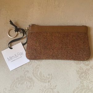 Mim & Ray Italian leather hand knit wool wallet